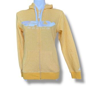 Fly Racing Yellow Zip Hoodie Medium Moto Racing Logo Full Zip Hooded Sweatshirt